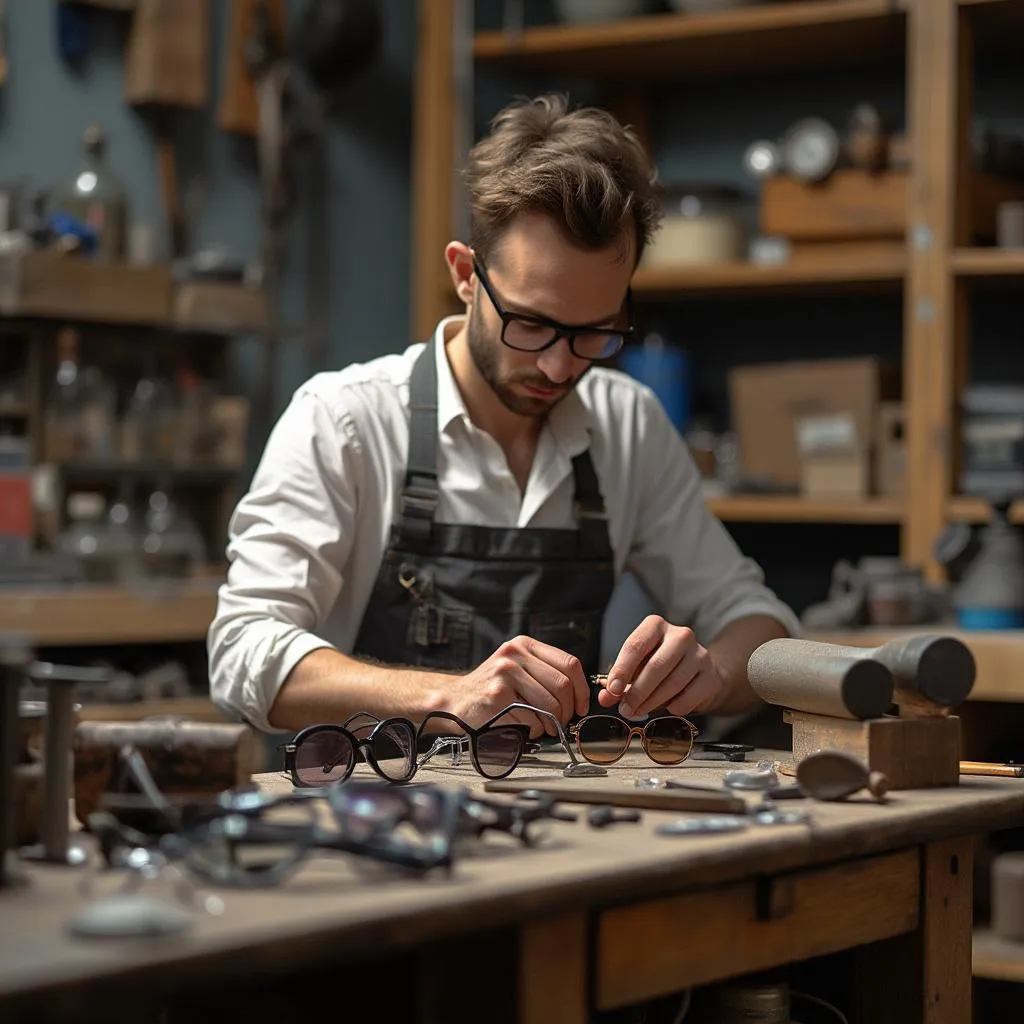Taller de fabricación de gafas